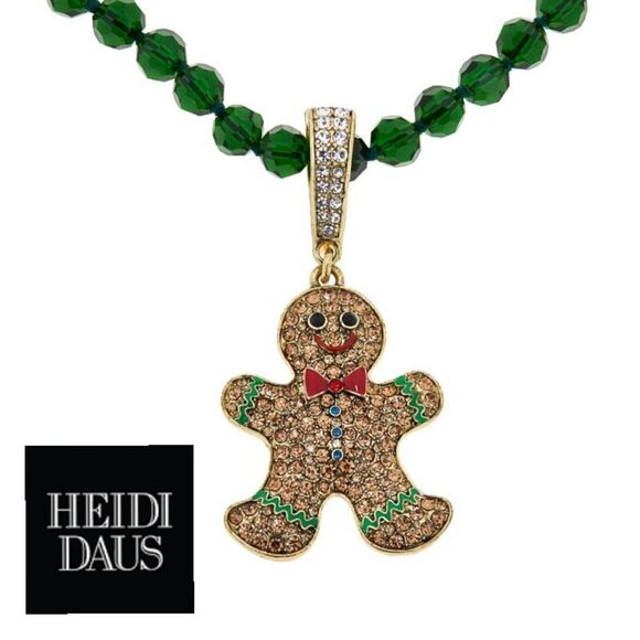 Heidi Daus Jewelry - HEIDI DAUS Crystal Gingerbread Man Holiday (Christmas)  Necklace